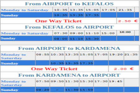 Timetables from/to airport other ports