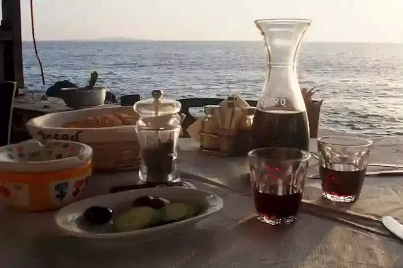 Dining on greek sunset 